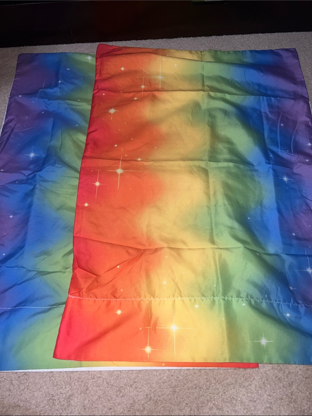 NWOT 2 rainbow ombré pillow cases